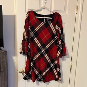 Plaid Red and Black Women's Dress
